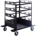 Queue Solutions Horizontal Stanchion Storage Cart, 12 Post Capacity STCART12H